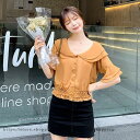 ブラウス レディース きれいめ 40代 春 夏 上品 クルーネック ブラウス オシャレ シャツ シフォン トップス フレア袖 韓国風 トップス 大きいサイズ 大...