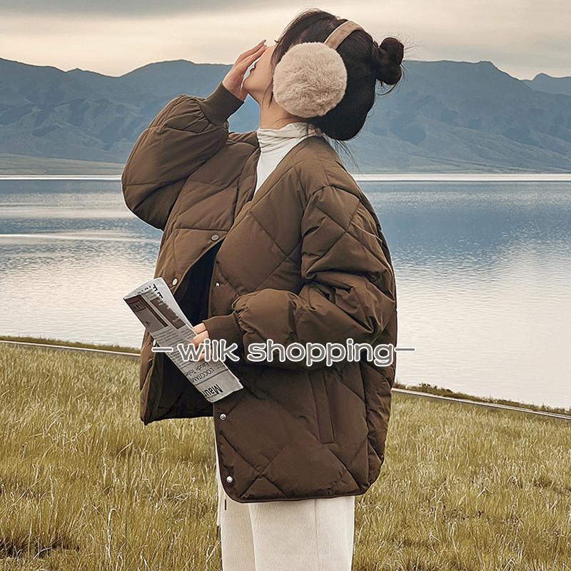 キルティングコート キルティングジャケット レディース アウター ノーカラージャケット 秋冬 ジャケット トップス 長袖 シンプル 無地 中綿コート 中綿アウタ...