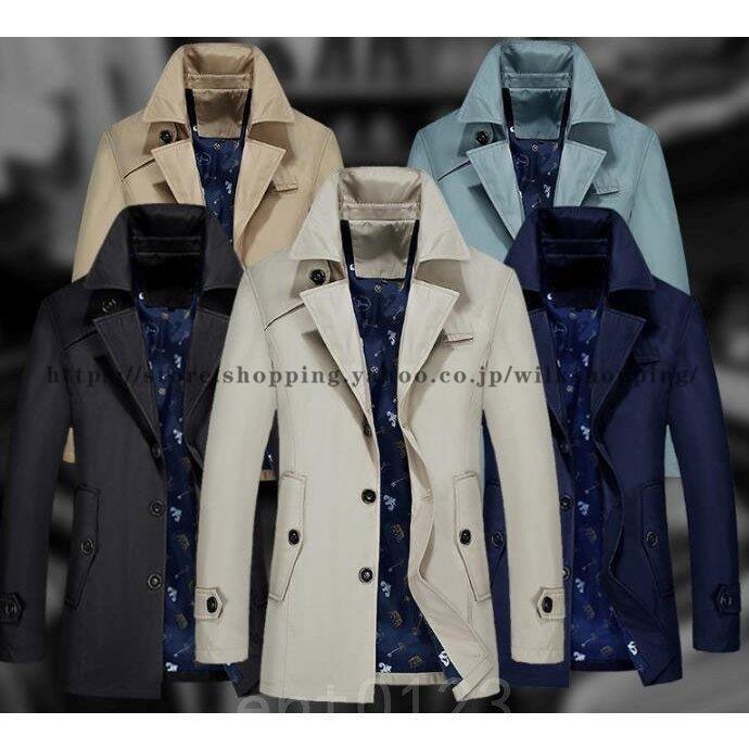 二点/春秋メンズトレンチコート/フォーマルスプリングコート/ビジネス/紳士服/ミドル丈アウター/フォマ..