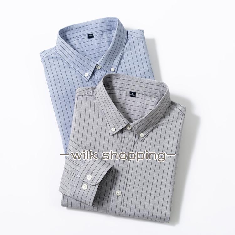 ボタンダウンシャツ ストライプ カジュアルシャツ トップス ビジネス 通勤 30代 40代 50代 メンズ ファ..