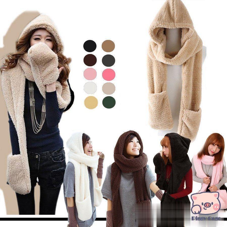 フード付きマフラーレディースファー...