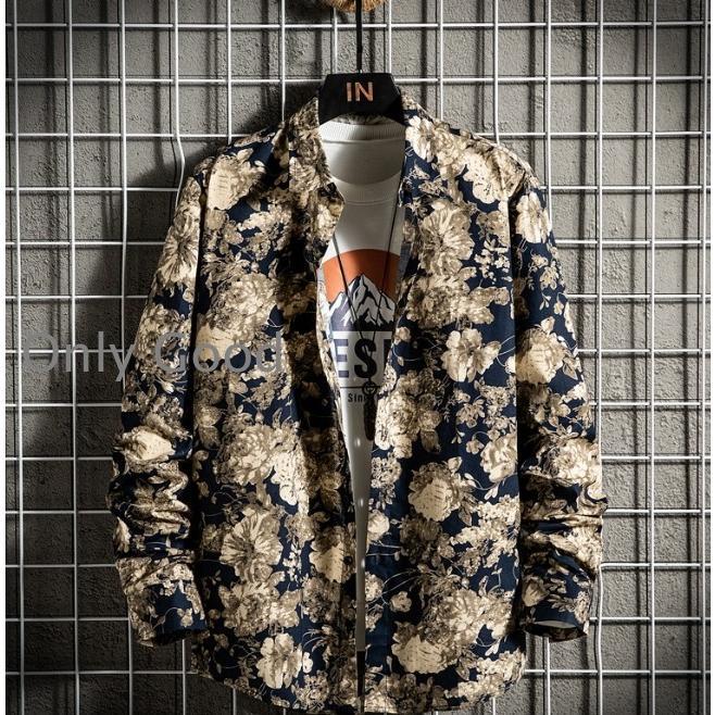 花柄シャツ メンズ シャツ 長袖 柄シャツ 春物 ボタンダウンシャツ アロハシャツ 開襟シャツ アウター ..