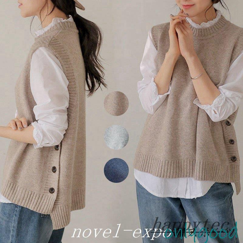 ニットベスト レディース 40代 春 秋 冬 ベストセーター ノースリープ 無地 ニットベスト カジュアル 韓国風 ゆったり 通勤 着痩せ 体型カバー 秋服▲のベストが登場！！▲デザインも個性的で、綺麗！▲素材:レーヨン▲カラー:カーキ　グ...