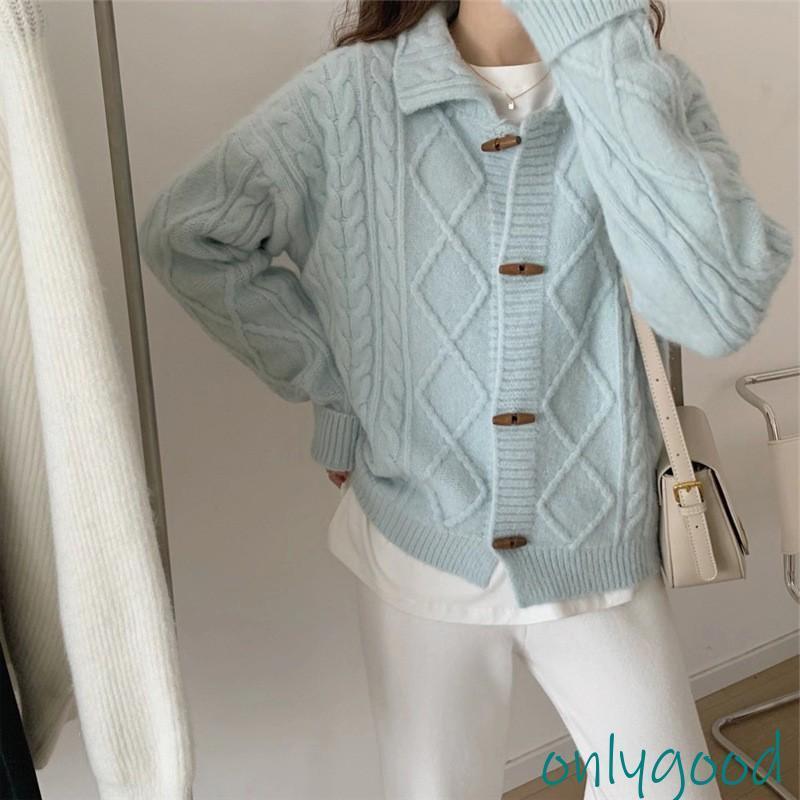 カーディガン ニットカーディガン レディース 秋 冬 長袖 ニットトップス コーディガン 無地 ホーンボ..