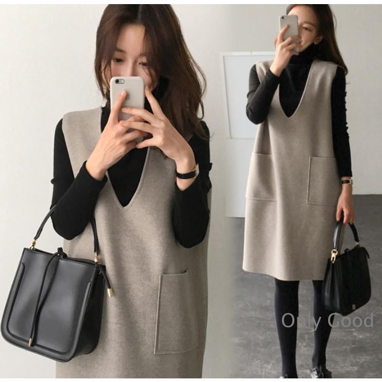 ジャンパースカート 50代 40代 60代 秋冬 ロング ワンピース マキシ丈スカート レディースサロペット オーバーオール ノースリーブ Vネック Iライン