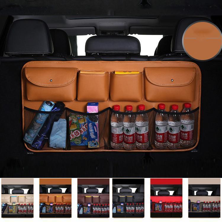 乐天商城 - 車収納 後部座席 シートバッグ シートポケット カー用品 車載 小物入れ マルチポケット 大容量 ホルダー 車用収納バッグ ティッシュケース 汎用