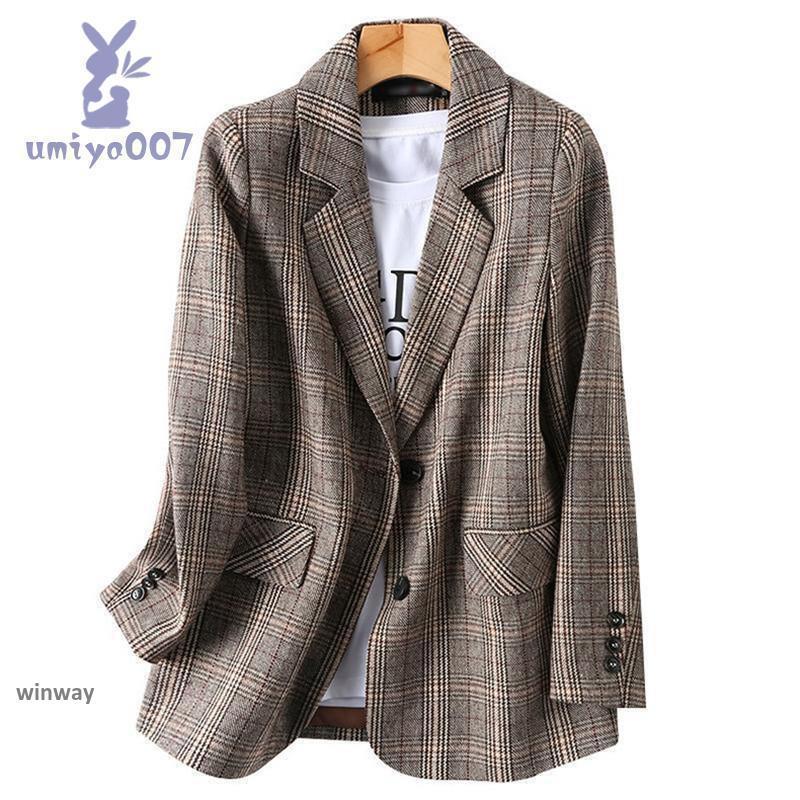 テーラードジャケット レディース スーツジャケット チェック柄 アウター フォーマル オフィス ジャケ..