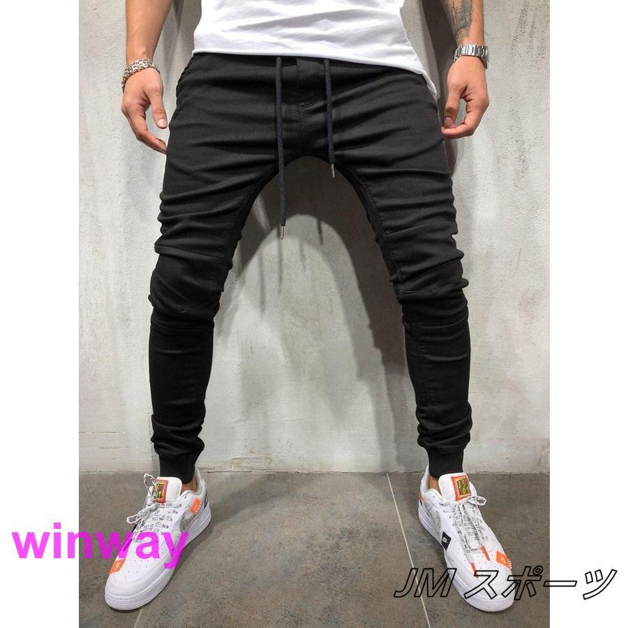 harmony17のスウェットパンツ ジョガーパンツ デニム メンズ ボトムス テーパードパンツ ルームウェア スポーツパンツ パンツ スリム 秋服 無地 個性的｜アングル3