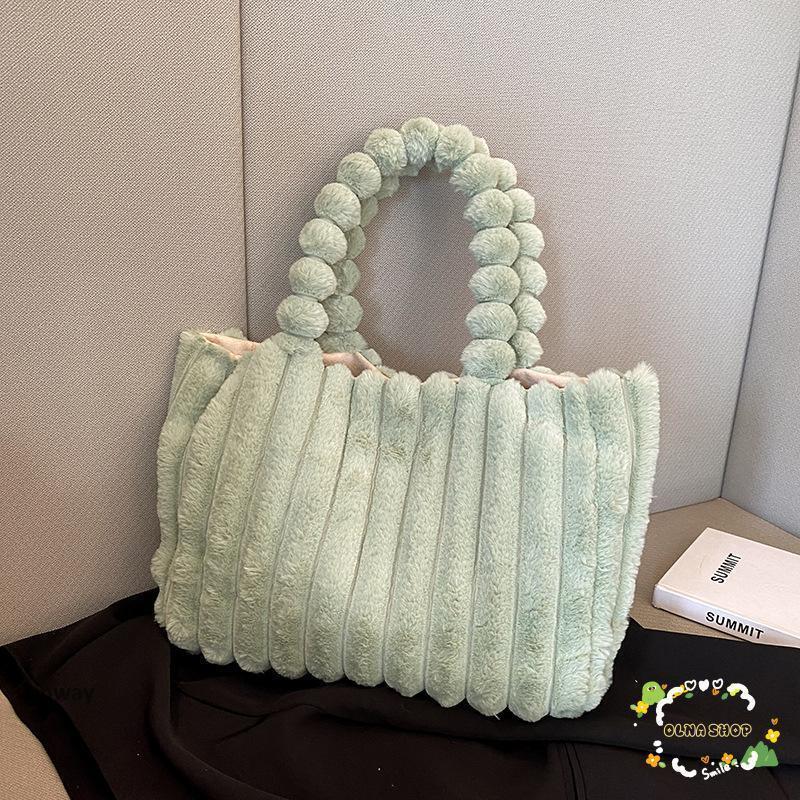 Lesson Bags - 急上昇 ファーバッグ レディース 秋冬 ボア ミニバッグ ファー もこもこ 小さめ ミニトート ランチトート 軽量