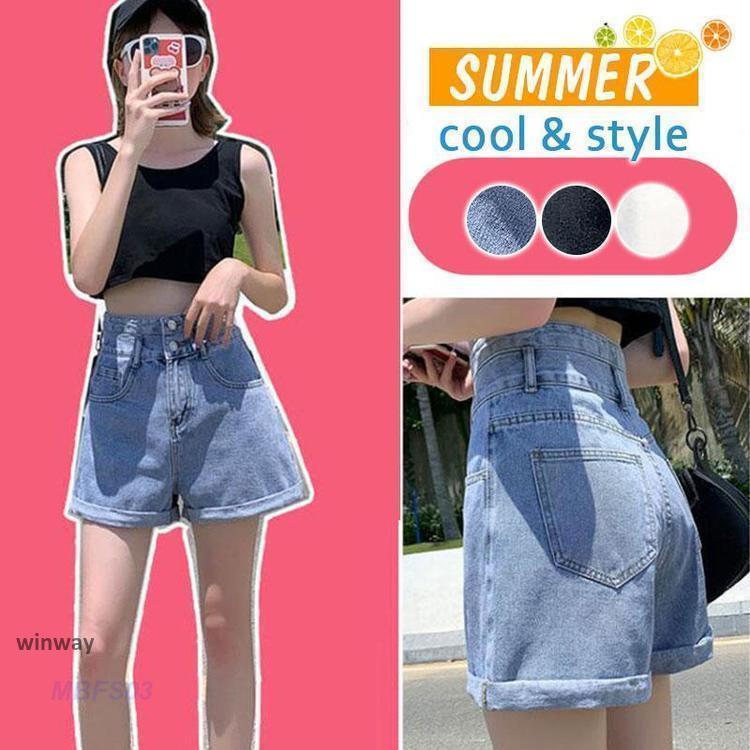 デニムショートパンツ レディース 春 夏 ロールアップ ハイウエスト 短め 涼しい ズボン ジーンズ 短パン 大きいサイズ ボトムス 旅行 普段着
