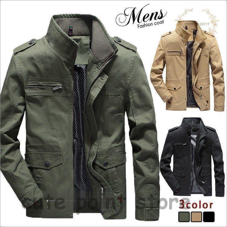 ジャケット メンズ ミリタリージャケット スリムージャケット ブルゾン 春 秋 新作 アウター カジュア..