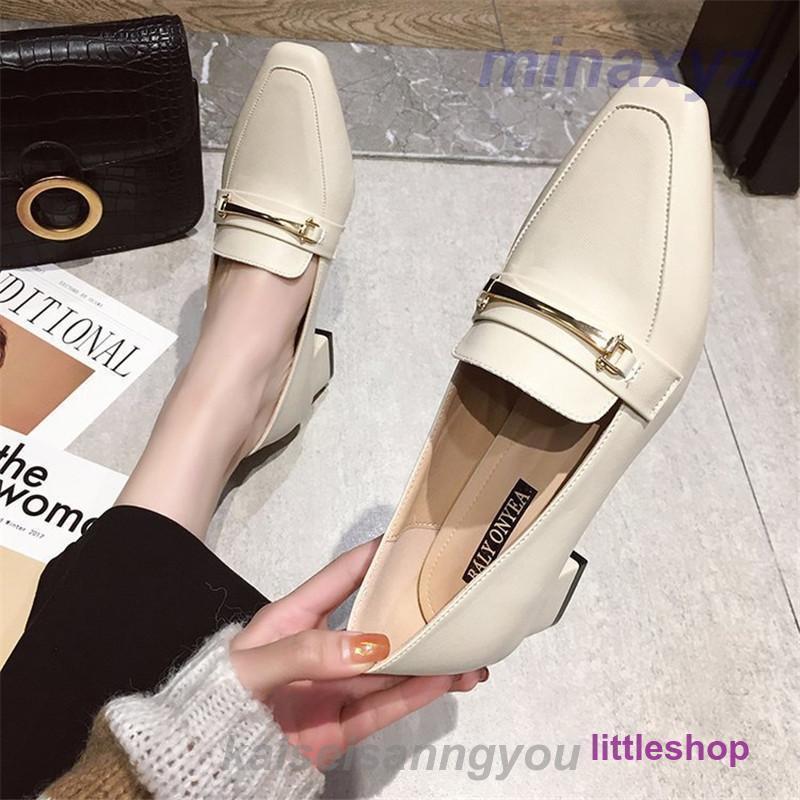 ローファー パンプス レディース レザーシューズ パンプス ミドルヒール 中ヒール ...