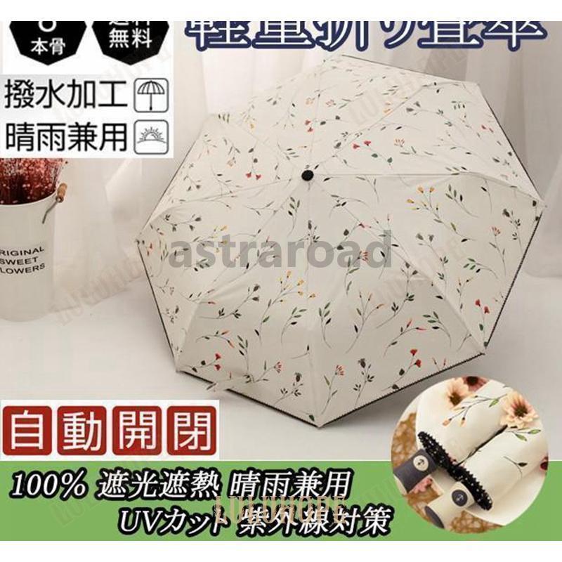 日傘 レディース 完全遮光日傘 折りたたみ傘 晴雨兼用 自動開閉 日傘 UVカット 軽量 折り畳み 日傘 紫..