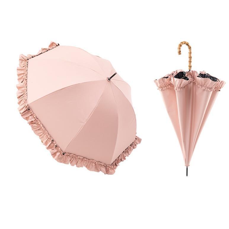 日傘完全遮光晴雨兼用おしゃれフリル...