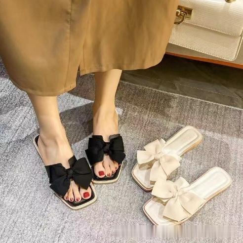 サンダル レディース ミュール 蝶結び スリッパサンダル フラット底 スリッパ レトロ 靴 夏 フラットサンダル 美脚 サマーサンダル 夏シューズ
