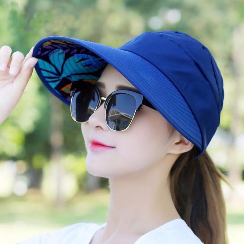 サンバイザー 日よけ帽子 つば広キャップ 折りたたみ帽 レディース 女性 日除け UV...