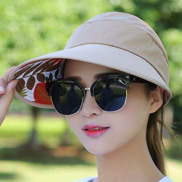 サンバイザー 日よけ帽子 つば広キャップ 折りたたみ帽 レディース 女性 日除け UV...