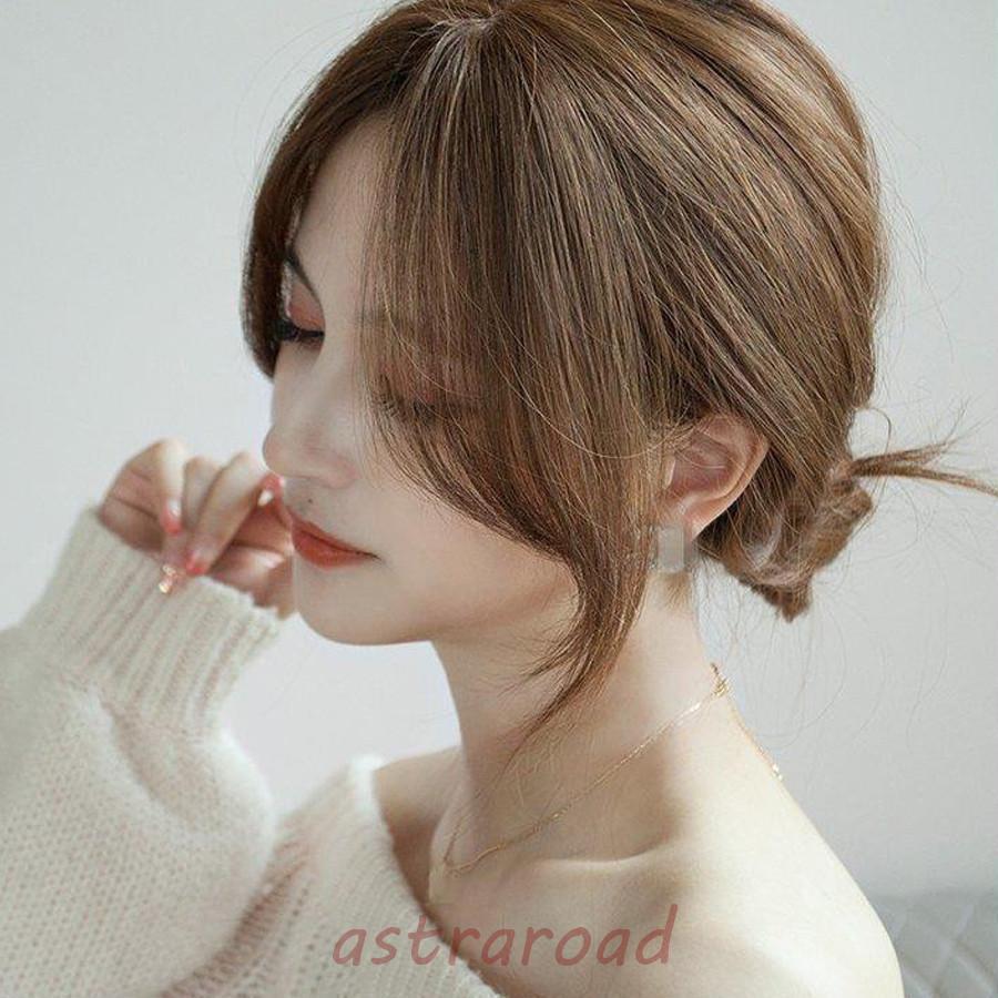 3color 3D構造部分ウィッグ ヘアピース 女性 人毛100% ウイッグ かつら 付け毛 総手植えシルク絹スキ 脱毛隠し 軽薄 白髪隠れ増毛前髪ウィッグ 27cm