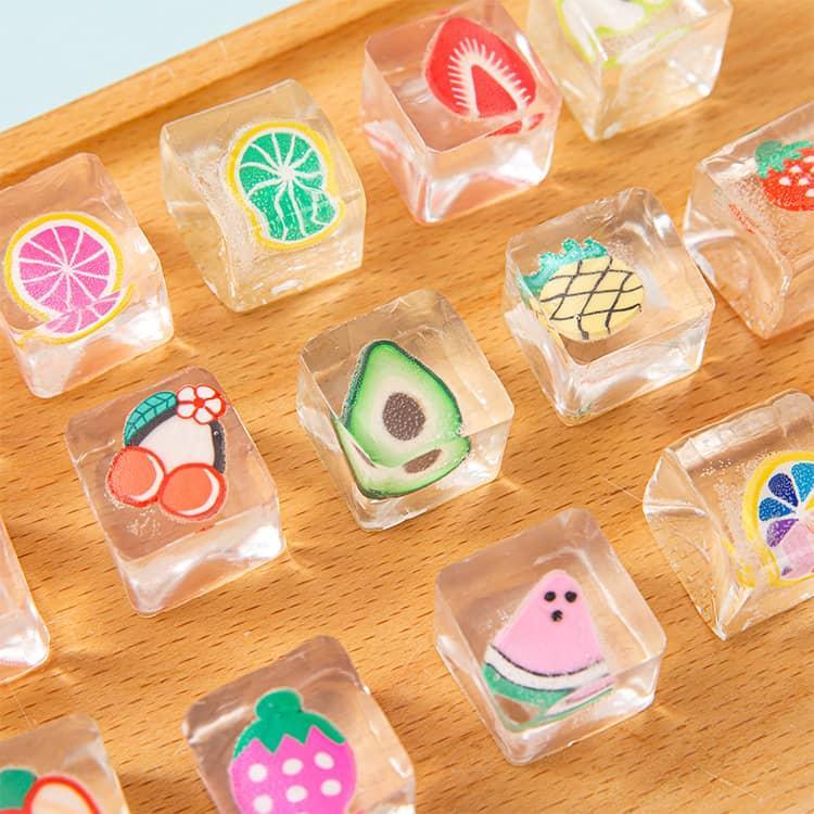 harmony17の25個セット もちもち スクイーズ おもちゃ キューブ ぷにぷに スクイーズ ふわふわ 触感 玩具 果物 グッズ フルーツ ストレス発散 可愛い かわ｜アングル3
