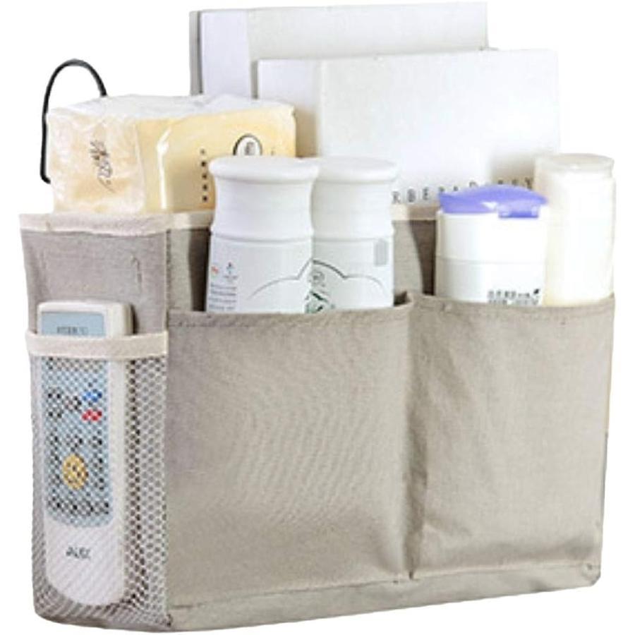 小物入れ 吊り下げ ベッドサイドポケット ベビーカー用バッグ リビング 収納 防水 bedside-2( ベージュ)