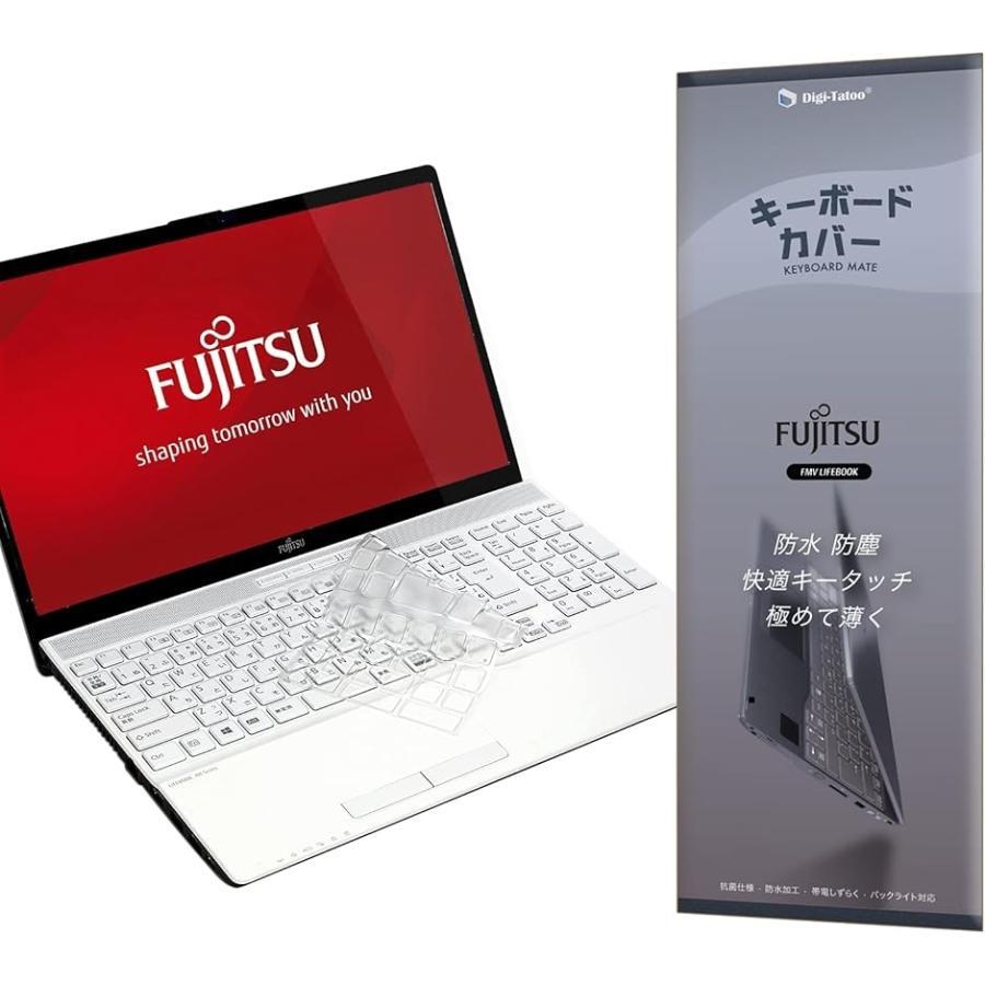 バリエーションコード : 2B4RI4J0UW「対応機種」［xxFMV Lite WA1 には適用されませんxx］ 富士通 Fujitsu FMV LIFEBOOK AH シリーズ (AH450 AH-X AH77 AH76 AH58 AH57 AH56 AH55 AH54 AH53 AH52 AH51 AH50 AH49 AH48 AH47 AH46 AH45 AH43 AH42 AH40 AH30 WA-X WAA WAB WA3 WA2) / NH シリーズ (NH93 NH90 NH78 NH77 NH75 NH70 NH56 WN1 WNB) 2019年から2025年発売 日本語配列JIS専用キーボードカバーです。お使いのFMV LIFEBOOKのモデルを確認してください。「超薄型」極めて透明に近い且つ薄い、僅かに0.15mm、気付かれないほど薄く、カバーを付けていても違和感のないタイピングを実現できます。夜間でも、キーボードの字がはっきりと見えます。もちろん、カバーを付けたまま閉じられます。「全面保護」ホコリ、汚れ、指紋、水飛沫などからしっかり保護します。防水?防塵。ホコリや汚れ、食べ物?飲み物の不意なこぼれなどからキーボードを安全に保護します。「高品質TPU材質」耐久性に優れたTPU素材を採用、傷つきにくいし、指紋も付きにくい。防水?抗菌仕様なので、水気から遮断し、ばい菌も抑制でき、清潔に保てます。