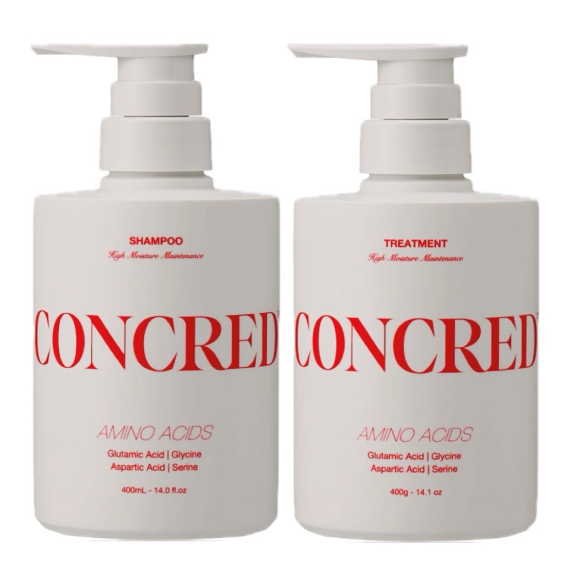 セット　コンクレッド　ハイモイスチャーメンテナンス　シャンプーポンプ1本(400mL)×トリートメントポンプ1本(400g)　セット　神奈川倉庫