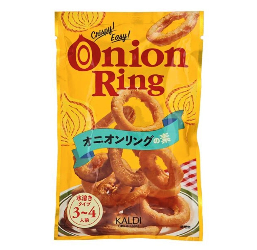 オニオンリングの素　1袋(90g)　　　　　　　　　　　　　　　　 　　　　　　　　　　　　　　　　　　　　　　　　　　　 〜オニオンリングがカリッと揚がる！！〜　　　　　　　　　　　 　　　　　　　　　　　　　　　　　　　　　　　　　　　　 ＊サクサク食感の衣に仕上がるオニオンリングの素です。　　　　 ＊ふわっと香るスパイスの風味が玉ねぎの美味しさを引き立てます！！　　　　　　　　　　　　　　　　　　　　 ＊アスパラガス、かぼちゃ、なす等お好みの野菜でもOK！！　　　　　　　　　　　　　　　　　　　　 ＊揚げ油の温度は木の菜箸を油に入れ、細かい泡が出てくる160℃〜170℃です。　　　　　　　　　　　　　　　　　　　　　 ＊玉ねぎが重ならない程度に入れて揚げてください。　　　　　 ＊油が飛び散りヤケドをすることがありますのでご注意ください。　　　　　　　　　　　　　　　　　　　　　　　　　　　 　　　　　　　　　　　　　　　　　　　　　　　　　　 ●開封後は保存せず、一度で使い切ってください。　　　　　 ●袋のふちや切り口で手を切らないようにご注意ください。　　　　　　　　　　　　　　　　　　　　　　 ●この製品の製造ラインでは、「乳成分」を含む製品を生産しています。