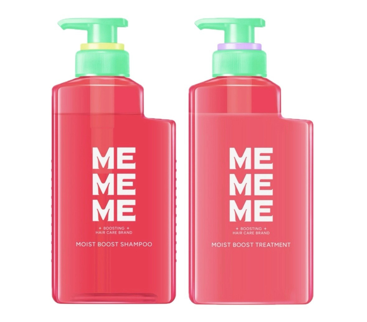 花王／MEMEME(ミーミーミー)　モイストブースト　シャンプー＋トリートメント　ポンプ　セット　　　　　　　　　　 　　　　　　　　　　　　　　　　　　　　　　　　　　　 シャンプー　　　　1本(400ml) 　　　　　　　＋　　　　　　　　　　　　　　　　　　　　　　　　　　　 トリートメント　　1本(400ml)　　　　　　　　　　　　　　　　　 　　　　　　　　　　　　　　　　　　　　　　　　　　　　　 〜髪も気分も弾む「ブーストケア体験」〜　　　　　　　　　　　　 　　　　　　　　　　　　　　　　　　　　　　　　　 ＊シャンプー、トリートメントともにレッドキウイ×フリージアの香り。　　　　　　　　　　　　　　　　　 ＊ビタミン・ミネラル美髪MIX成分配合。　　　　　　 ＊ダメージ補修成分配合でキューティクルと髪内部にアプローチ！　　　　　　　　　　　　　　　　　　　　 ＊うるツヤブースト美容液成分配合。　　　　　　　　　　　　　　　　　　　 ＊ヘアカラーやアイロンをしていても、毛先までぷるんと弾むうるツヤ髪へ。　　　　　　　　　　　　　　　
