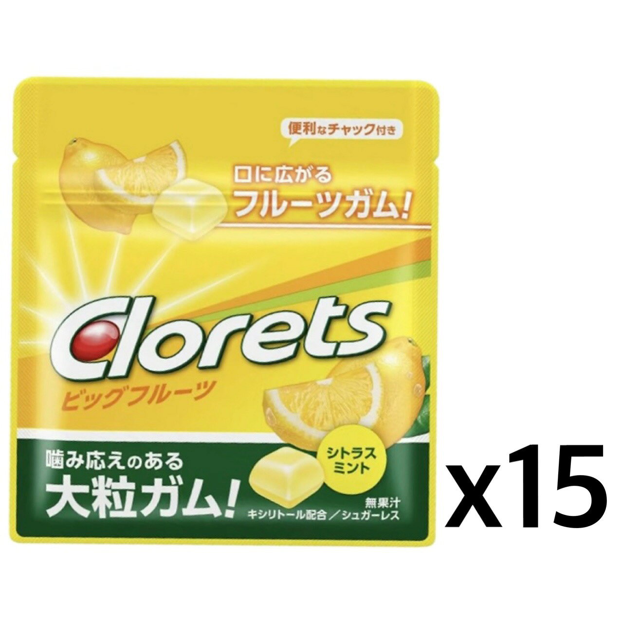 通常のガムより約1.4倍の大粒サイズのガムならではの強い噛み応え 噛んだ瞬間からお口いっぱいに広がるフルーツの爽快感