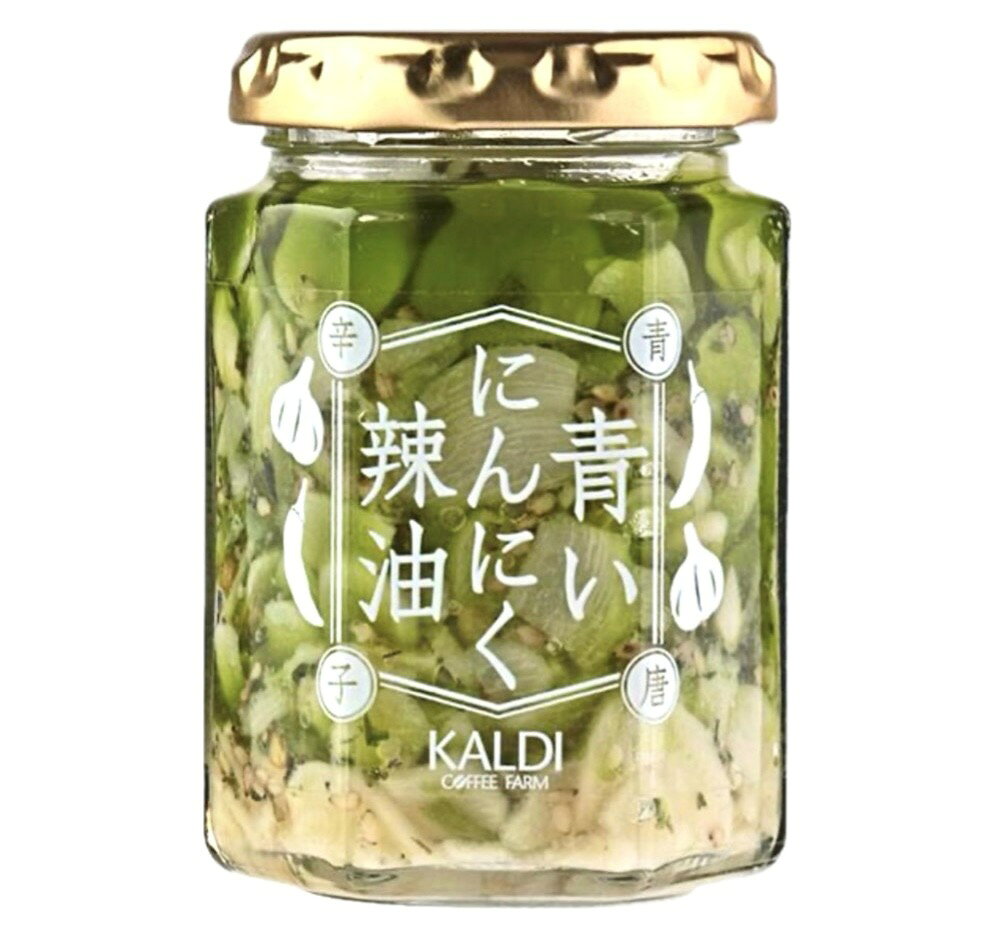 〜にんにくたっぷり、青唐辛子ラー油です！〜□ごま、わさび菜などを絶妙に組合わせた、にんにくたっぷりの青唐辛子ラー油です。□ごはんのお供に、お豆腐、鍋、パスタ、いろいろなお料理に使える万能調味料です！■アレルギー物質：一部に小麦、大豆、ごま、ゼラチンを含みます。＊本製品は、えび、かに、くるみ、そば、卵、乳成分、落花生を使用した設備で製造しています。■保存方法：直射日光をさけ常温で保存してください。■開封後は冷蔵庫(8℃〜10℃)で保存し早めにお召し上がりください。