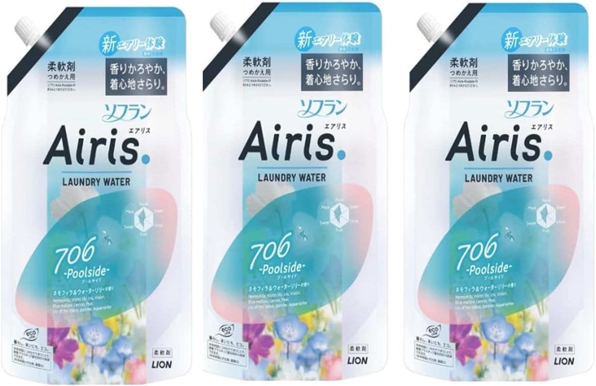 AIRIS ソフラン エアリス プールサイド (ネモフィラ&ウォーターリリーの香り) 柔軟剤 詰め替え 850ml　..