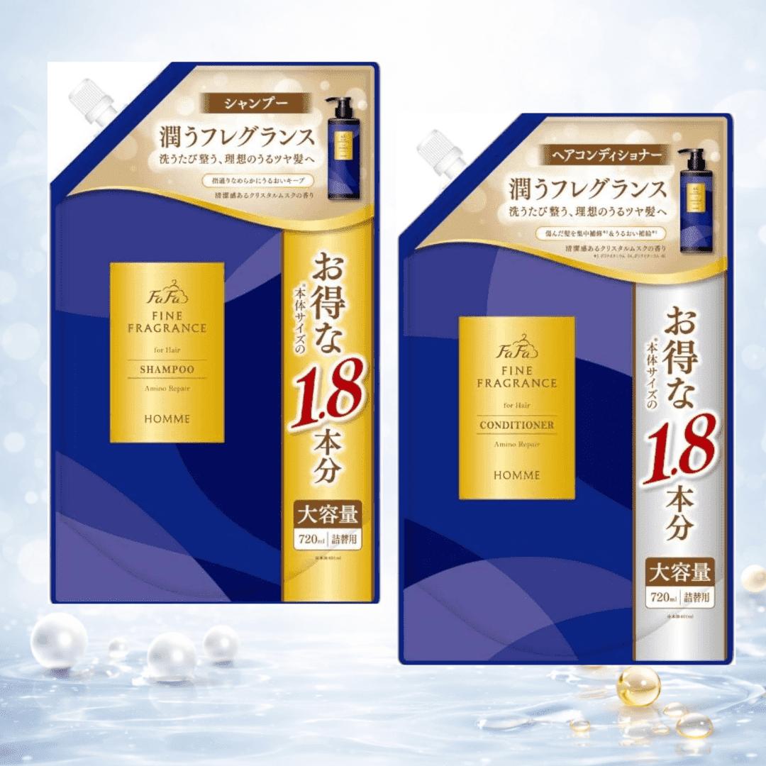 Rakuten - 詰め替えセット720ml ファーファ ファインフレグランス オム シャンプー コンディショナー 川越倉庫