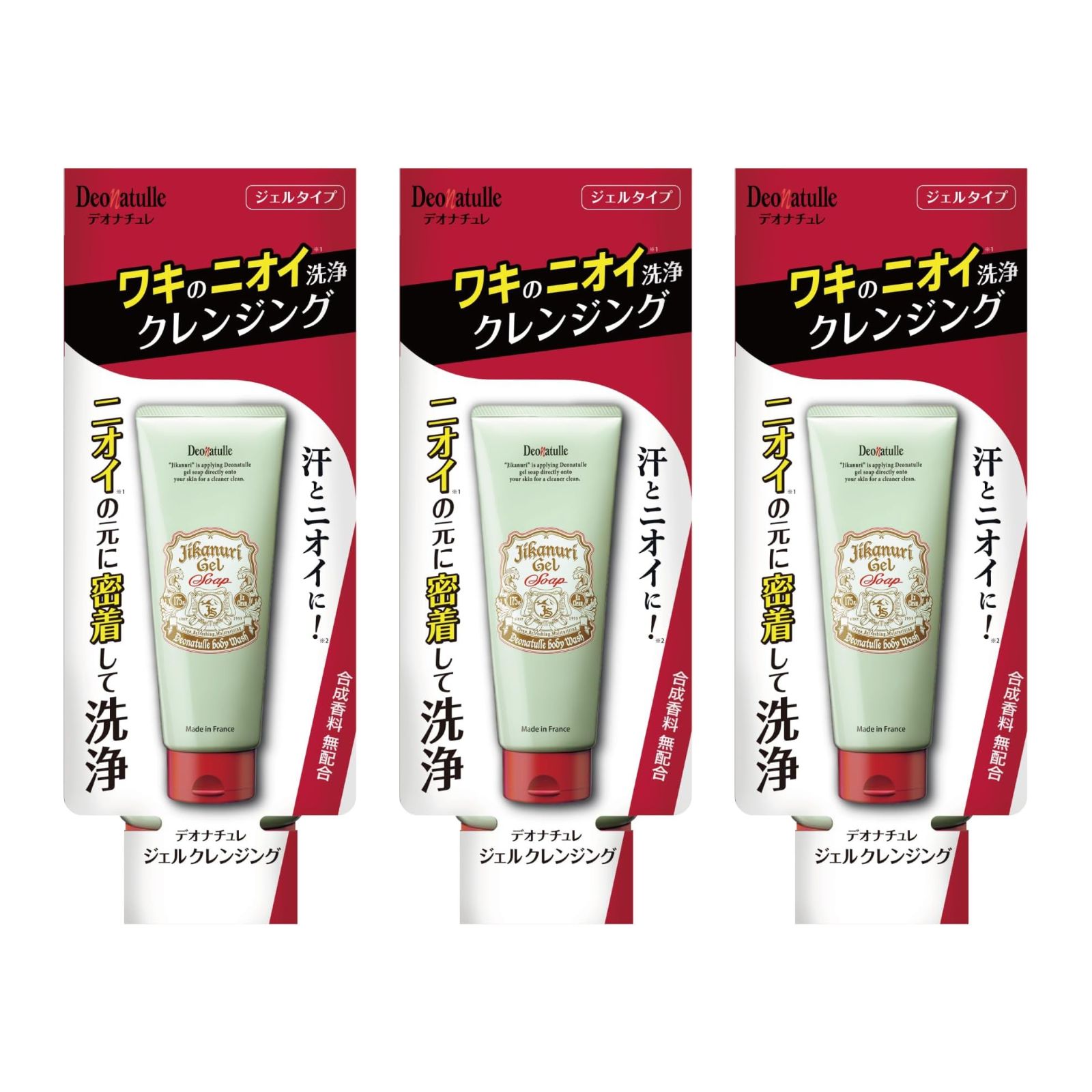 Soaps, Body Soaps - 3個セット　デオナチュレ 直ヌリジェル石けん 全身用 ジェル 175グラム 　福島北倉庫