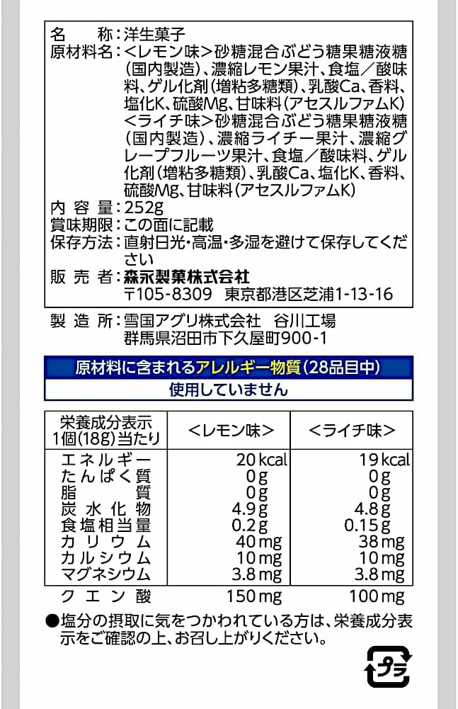 めぐりの杜の2コセット　森永製菓 inゼリーミニ塩分＋ 252g　群馬倉庫｜アングル2
