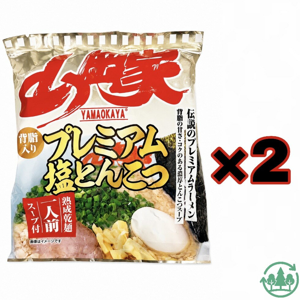 2袋セット 山岡家 プレミアム塩とんこつラーメン 1人前×2 スープ付 愛知南倉庫