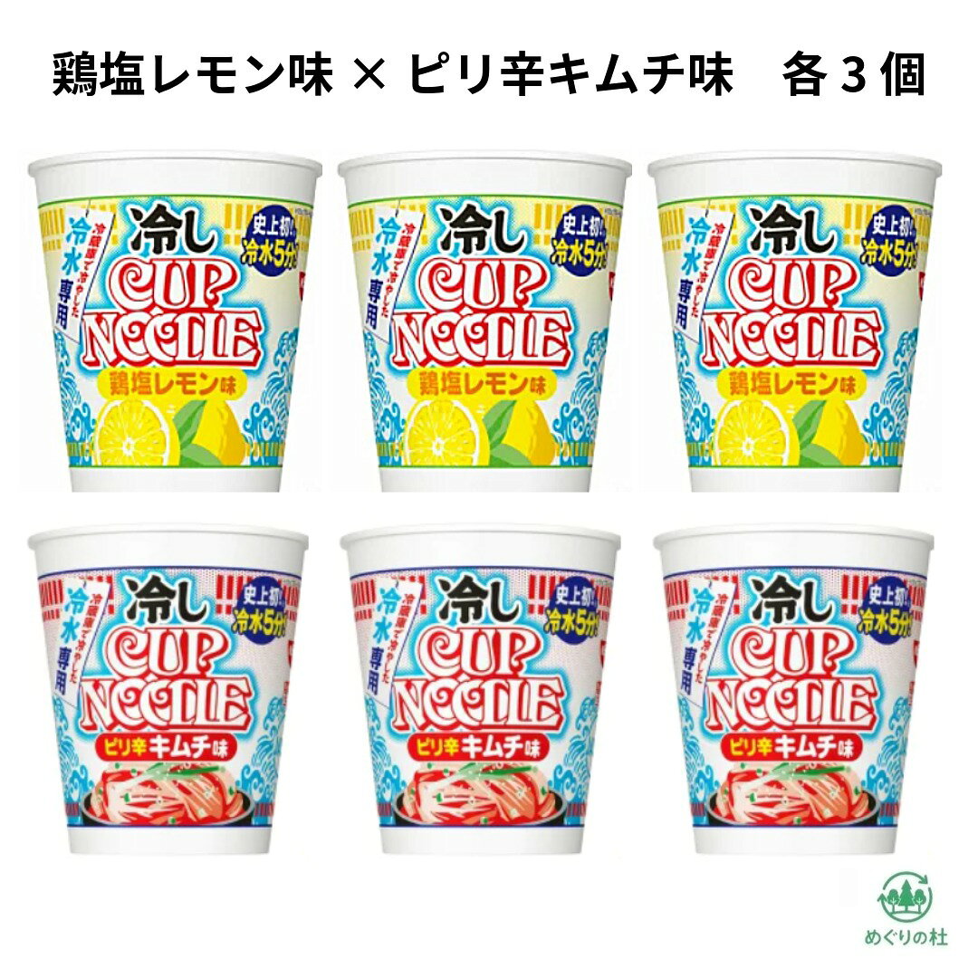 6個アソート 日清 冷しカップヌードル 鶏塩レモン味 ピリ辛キムチ味 各3個 冷やしカップヌードル 冷やしカップラーメン 東京西倉庫