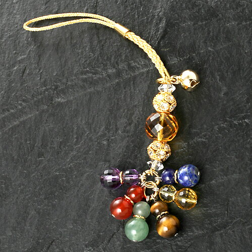 【送料無料】無病息災 宝石 ストラップ