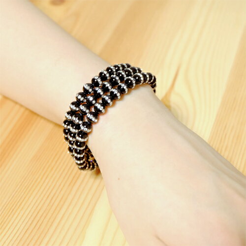 キラキラオニキス3連ブレスレット内...