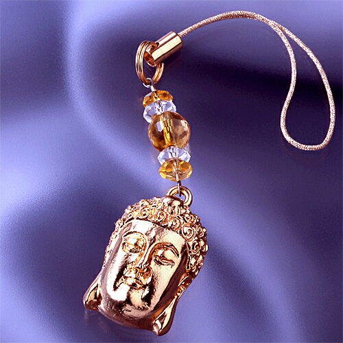 HARNESS倶楽部の【送料無料】招福仏×黄水晶 ストラップ｜アングル2