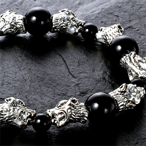 【送料無料】【邪悪を噛み砕く】おおかみ パワーブレスレ 内周18cm