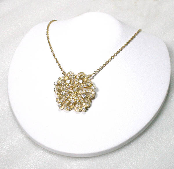 【送料無料】【リース・ペルティエ】クローバー＆ハート 5つ葉 ツーウエイ ペンダント