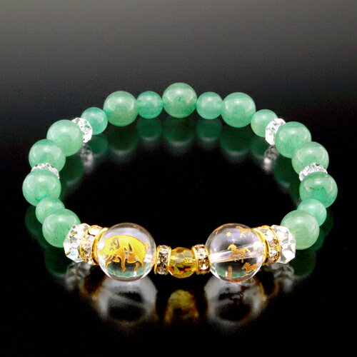 【送料無料】【九頭馬】豚（とん）とん拍子に馬九（うまく）いく ブレスレット 赤メノウ・アベンチュリン 内周17cm