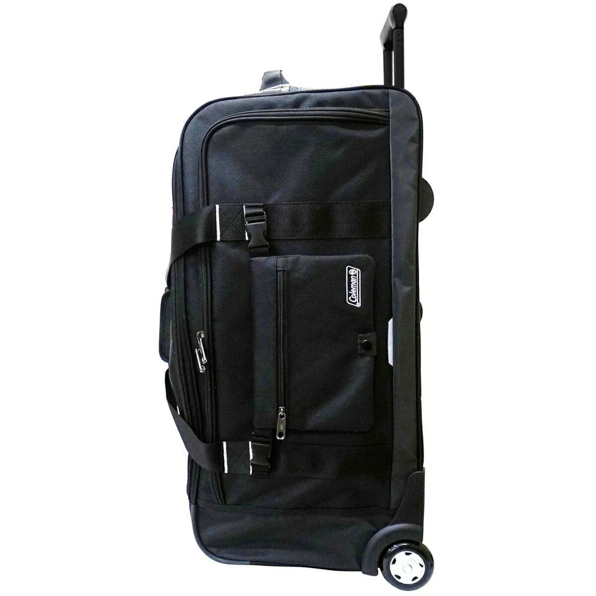 一度使用　Coleman ボストンキャリー　77ℓ 黒　レインカバー　ベルト付 一度使用 Coleman ボストンキャリー 77ℓ 黒 レインカバー ベルト付