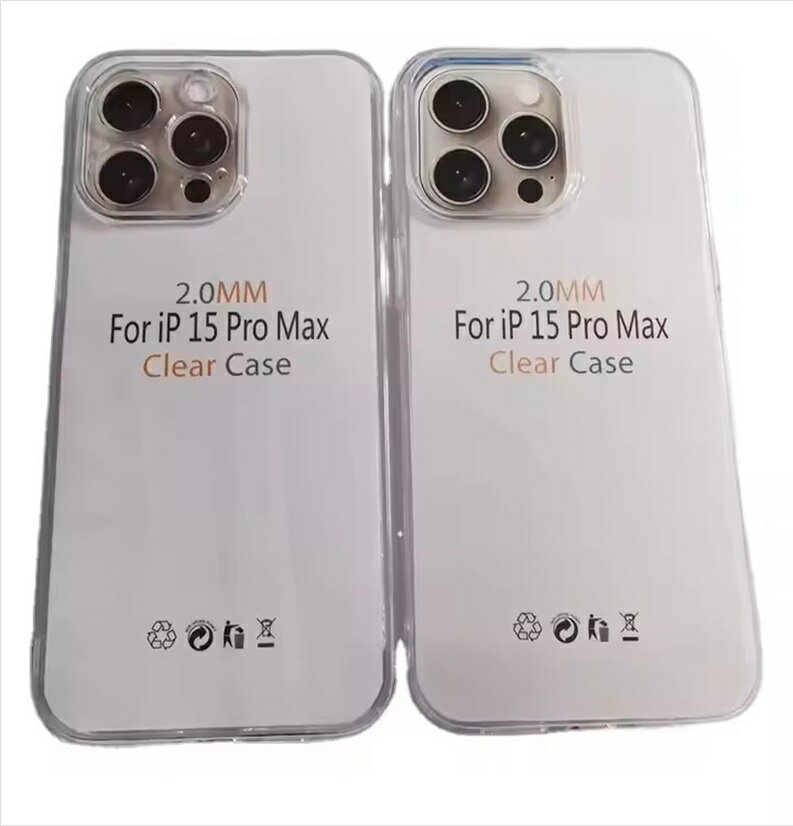 Rakuten - 新品 iPhone15ProMax クリアケース ゴム製 ソフト 厚さ2.0mm 軽量 おしゃれ シンプル【当日9時までのご注文で当日発送!!】
