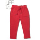 【セール50%OFF】 LIFE IS.... ライフイズ QUATER SWEAT PANTS クウォーター スウェット パンツ 日本製 レッド