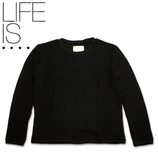 yZ[50%OFFz LIFE IS.... CtCY AUSTERE CREW KNIT IXeBA N[ jbg { ubN