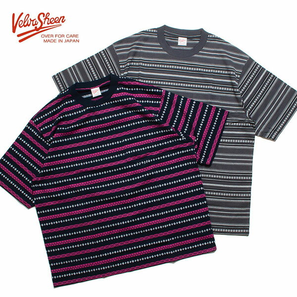 Velva Sheen xoV[ JACQUARD MULTI BORDER BIG TEE WJ[h }`{[_[ TVc {