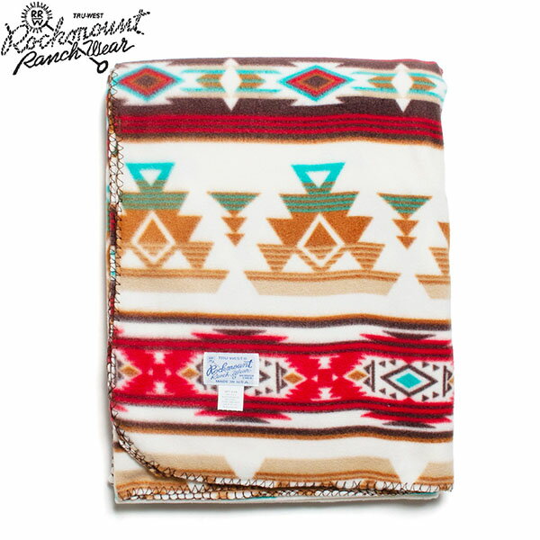 【セール30%OFF】 Rockmount Ranch Wear ロックマウント Fleece Western Blanket 1077 フリース ブランケット 180×145 アメリカ製