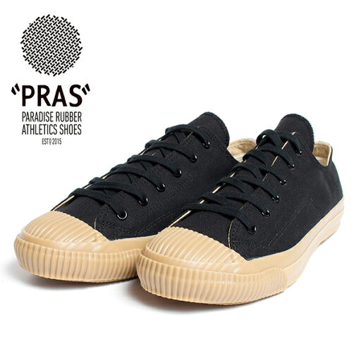 PRAS スニーカー プラス シェルキャップ ローカット 児島帆布 ムーンスター 日本製 KURO/GUM