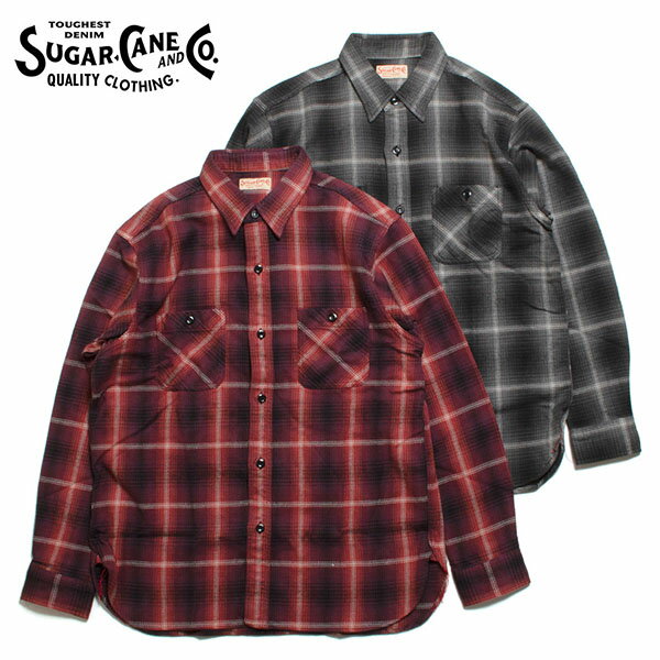 SUGAR CANE VK[P[ TWILL CHECK WORK SHIRT Iu`FbN l [NVc SC29149